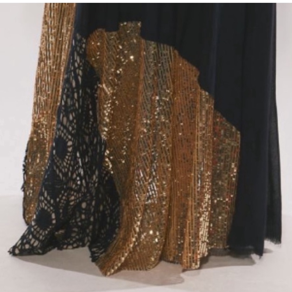 Audrina Embellished Maxi Skirt with Gold Accents - Picture 4 of 4
